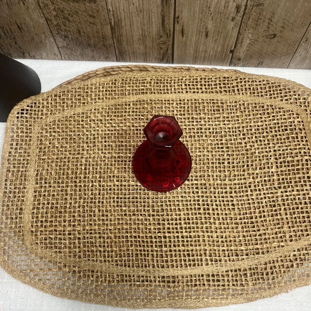 Vintage Red Glass Candlestick Holder Ruby Red Small Taper Candle Holder